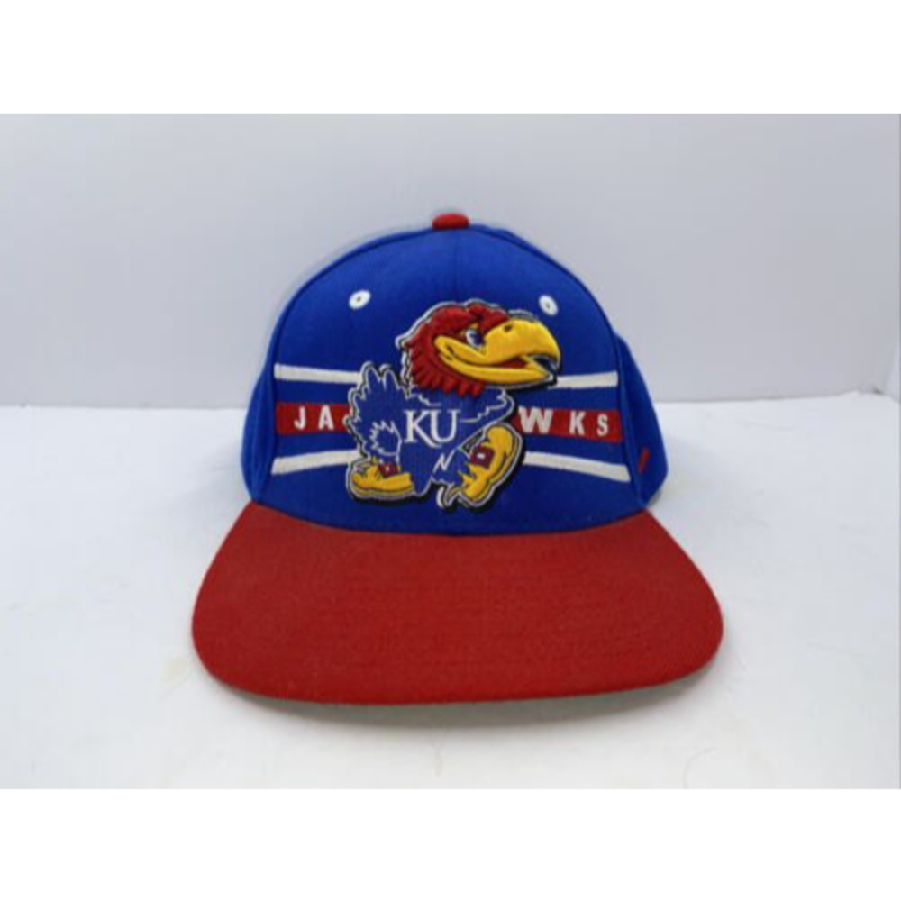 vtg Zephyr kansas Jayhawks 90s baseball snapback hat green brim big logo NCAA